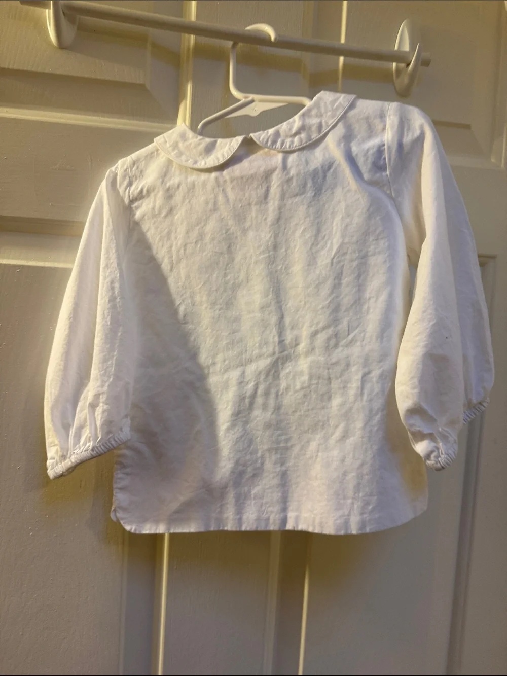 WDW 2T Peter Pan Collar White layering Top Puffy Long Sleeve blouse girls